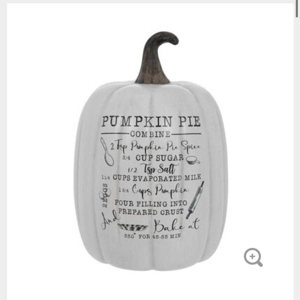 Ceramic pumpkin white orange NEW